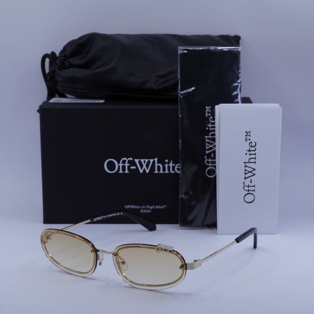 Off-White OERI13M MIAMI 766E Oval Sunglasses – Gold/Brown Gradient